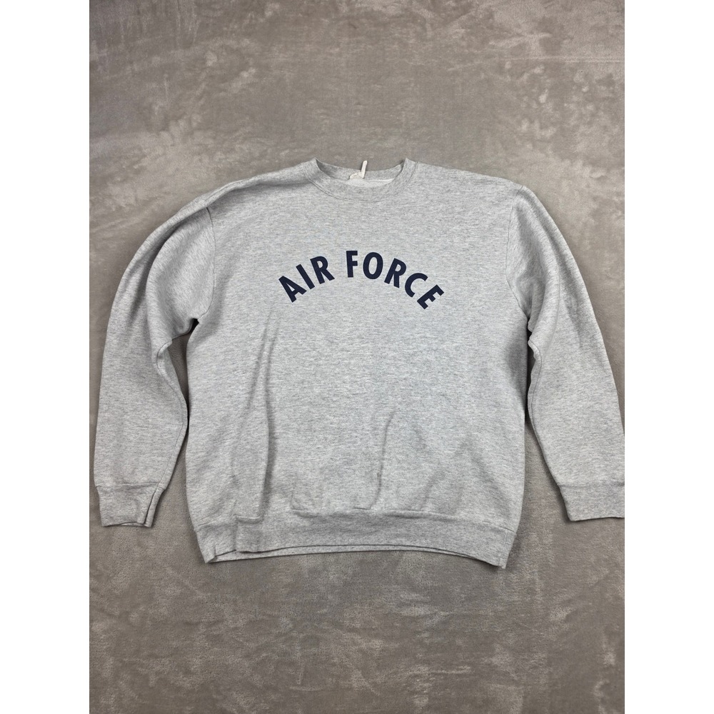 Vintage Air Force Sweatshirt Mens M Gray Crewneck Single Stitch Graphic Pullover